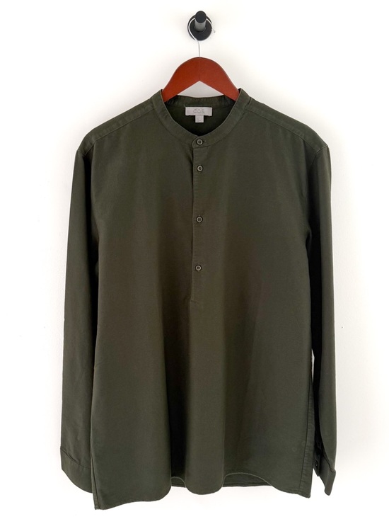COS Other - New COS Men's Olive Green Band Collar Shirt Quarter Button Twill Size L Men's